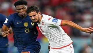 من مباراة تونس ضد فرنسا في كأس العالم 2022