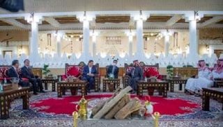 الأمير محمد بن سلمان مع الرئيس الصيني في قصر العوجا