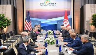 الرئيس التونسي قيس سعيد خلال مشاركته في القمة الأمريكية الأفريقية