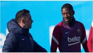 تشافي هيرنانديز وعثمان ديمبلي - برشلونة