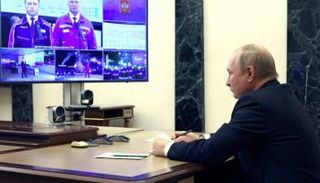 فلاديمير بوتين أثناء لقاء قادة الروس عن بعد- رويترز