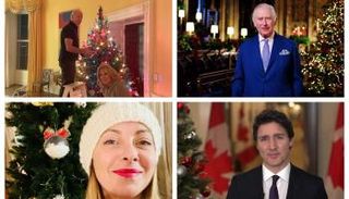 الملك تشارلز -بايدن- ترودو- ميلوني في احتفالهم بالكريسماس