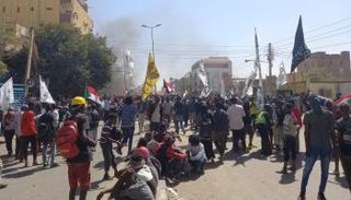 جانب من مظاهرات اليوم بالخرطوم