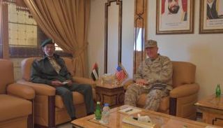 جانب من لقاء الرميثي وقائد القيادة المركزية الأمريكية