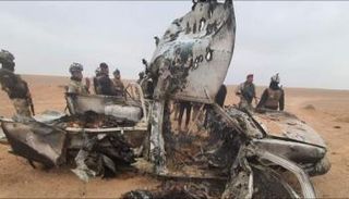 حطام سيارة كان يستقلها والي تنظيم داعش الإرهابي في الأنبار