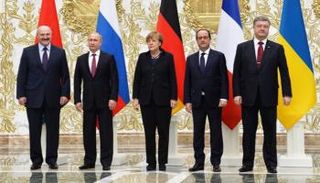 القادة الموقعون على اتفاق مينسك 2