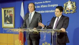 ناصر بوريطة وزير الخارجية المغربي رفقة نظيره الروسي سيرجيو لافرورف