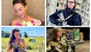 بالصور.. ملكة جمال أوكرانيا تخلع الكعب العالي وتحتضن السلاح