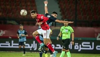 محمد شريف في مباراة الأهلي وبيراميدز