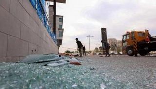 آثار استهداف أربيل بهجوم صاروخي