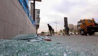 آثار استهداف أربيل بهجوم صاروخي