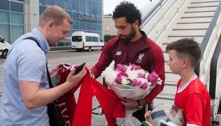 محمد صلاح مع جمهور ليفربول