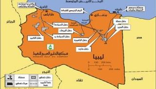 خريطة آبار ليبيا 