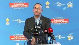 وزير الخارجية التركي خلال مشاركته بالفعالية