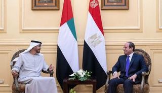 الشيخ محمد بن زايد آل نهيان والرئيس السيسي بمدينة شرم الشيخ