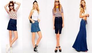 التنورة الجينز تأتي هذا الصيف بأطوال وفتحات مختلفة