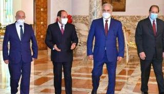 لقاء سابق بين السيسي وحفتر وصالح في القاهرة