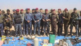 قوة من الشرطة الاتحادية عند وكر لداعش جنوب كركوك