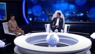 مقدم البرنامج ملا طلال والفنان العراقي إياد الطائي خلال المشهد التمثيلي