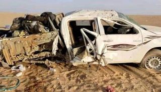 سيارة مدنية انفجر بها لغم حوثي قبل يومين