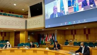 جانب من المؤتمر الصحفي الافتراضي للمكتب الإقليمي بمنظمة الصحة العالمية 