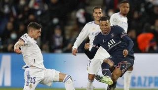 كيليان مبابي نجم باريس سان جيرمان ضد ريال مدريد