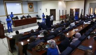 جلسة سابقة لمحاكمة قادة انقلاب 1989 بالسودان 