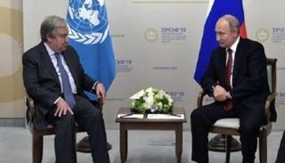 لقاء سابق بين بوتين وغوتيريش - أرشيفية