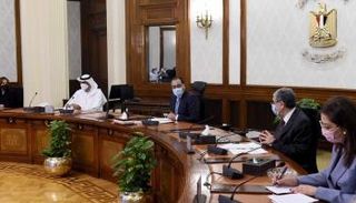 جانب من اللقاء في مجلس الوزراء المصري