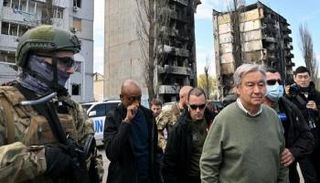 الأمين العام للأمم المتحدة خلال زيارته لكييف