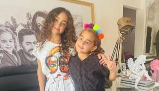 ابنتا تامر حسني وبسمة بوسيل