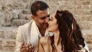 جانب من جلسة تصوير محمد فراج وبسنت شوقي بحفل 