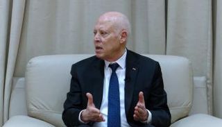 قيس سعيد يلقي خطابا في وزارة الداخلية التونسية