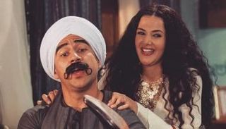 دنيا سمير غانم وأحمد مكي في لقطة من مسلسل الكبير أوي