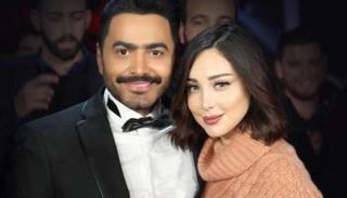 تامر حسني وزوجته بسمة بوسيل