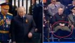 بوتين مغطيا ساقيه في يوم النصر.. هل يعاني باركنسون؟