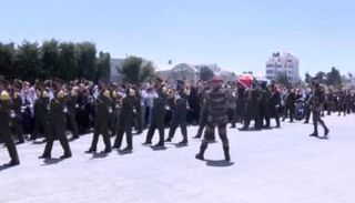 جانب من المراسم العسكرية لتوديع شيرين أبو عاقلة