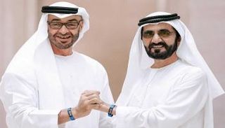 رئيس دولة الإمارات الشيخ محمد بن زايد آل نهيان ونائبه الشيخ محمد بن راشد آل مكتوم