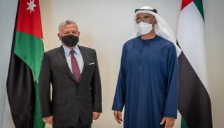 الشيخ محمد بن زايد آل نهيان رئيس الإمارات والعاهل الأردني