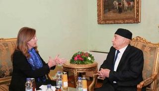 جانب من اجتماع رئيس البرلمان عقيلة صالح والمبعوثة الأممية ويليامز في القاهرة.