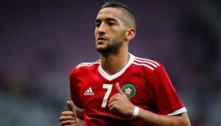 حكيم زياش بقميص منتخب المغرب