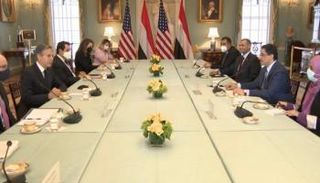 وزير الخارجية الأمريكي خلال لقاء نظيره اليمني