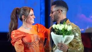 الفنانان محمد رمضان وبشرى - أرشيفية