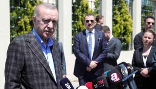 أردوغان خلال حديثه للصحفيين