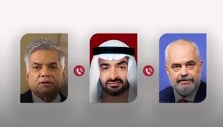 الشيخ محمد بن زايد آل نهيان وإيدي راما ورانيل ويكريميسينغه 