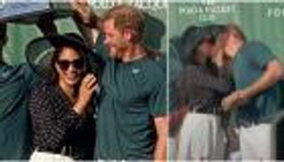 بقبلة جريئة.. ميجان ماركل تهنئ زوجها الأمير هاري بفوزه في مباراة بولو 