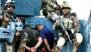 عناصر داعش بعد اعتقالهم من القوات الأمنية