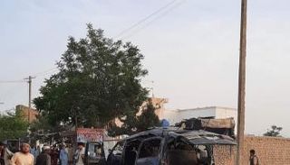 جانب من الانفجار في مزار شريف