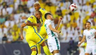 من مباراة النصر والأهلي في الدوري السعودي