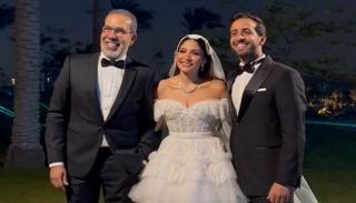 مدحت العدل ونجلته آية وعريسها